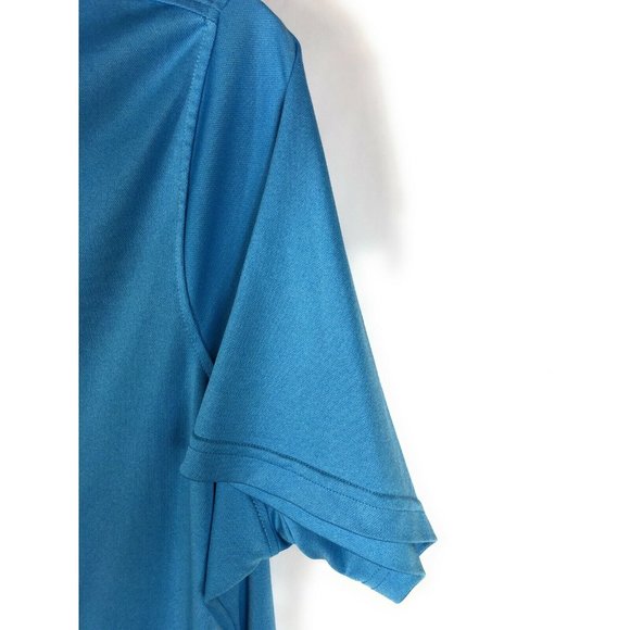 George Men's 3XL Polo Short Sleeve Button Blue Polyester Adult Shirt A3 - Picture 3 of 4